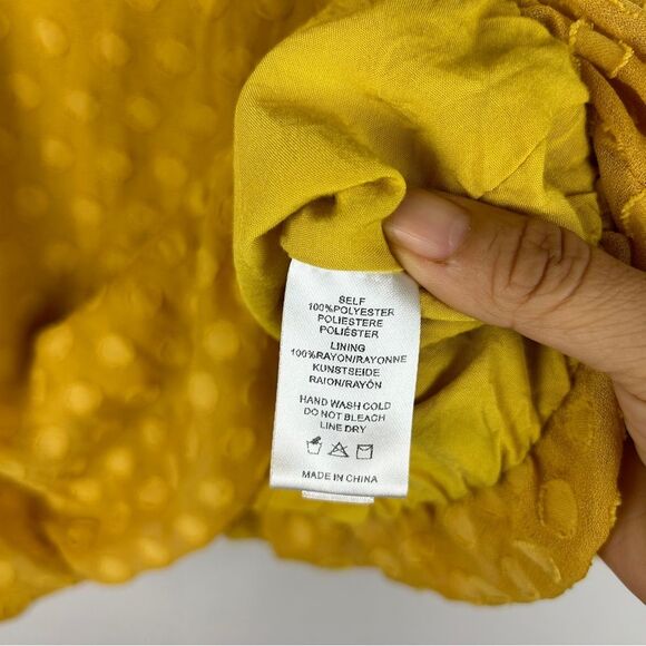 Anthropologie Sunday in Brooklyn yellow polka dot lined blouse top S - Picture 4 of 6